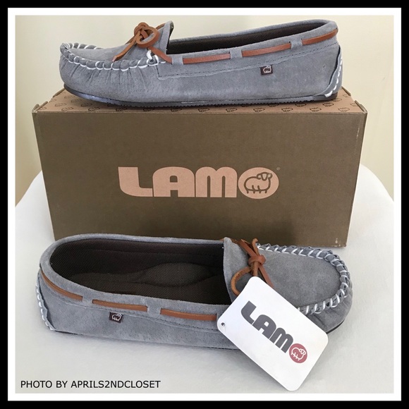 GREY GENUINE SUEDE SLIP ON MOCCASIN FLATS - Picture 4 of 8